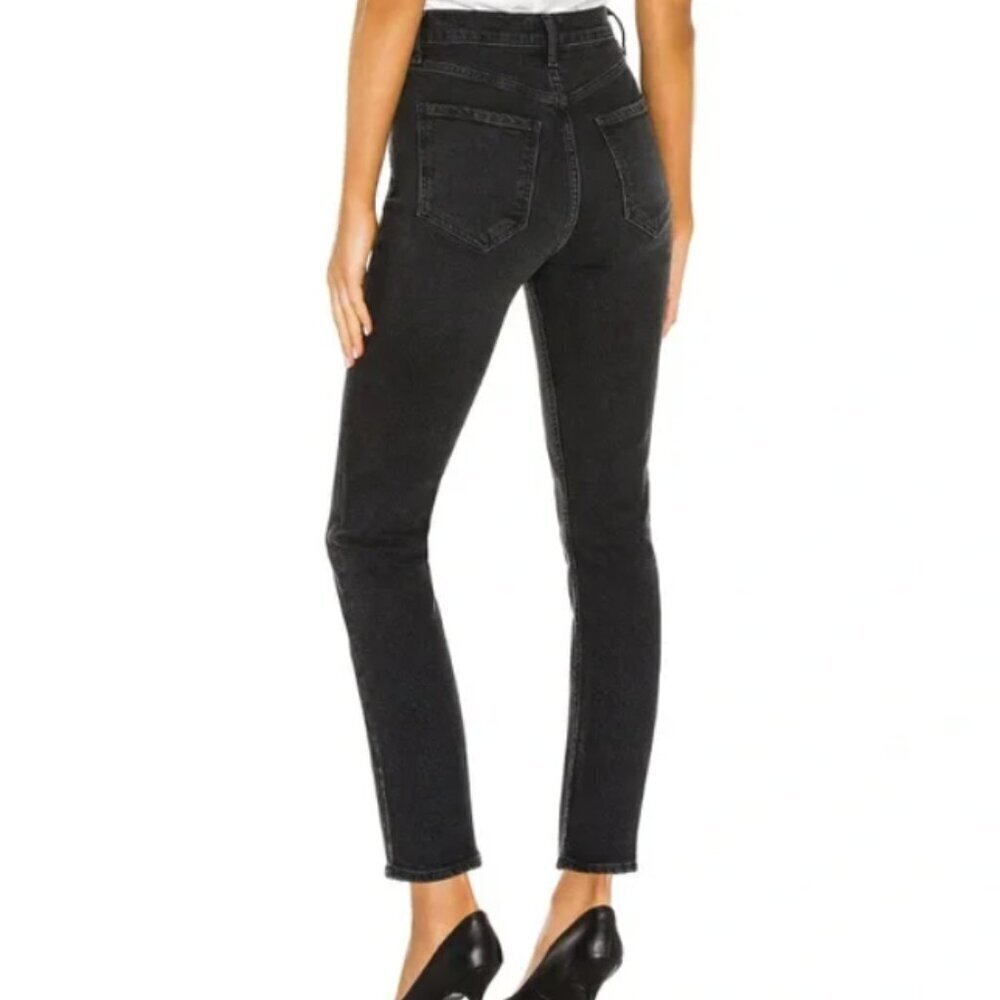 AGOLDE Riley high rise straight crop black jean Size 31 - Picture 2 of 7